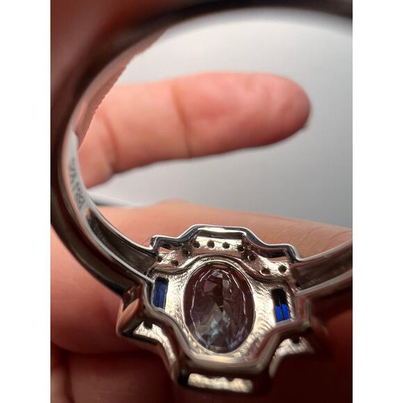 Blue Petalite Rhodium Over Sterling Silver Ring - Picture 7 of 11